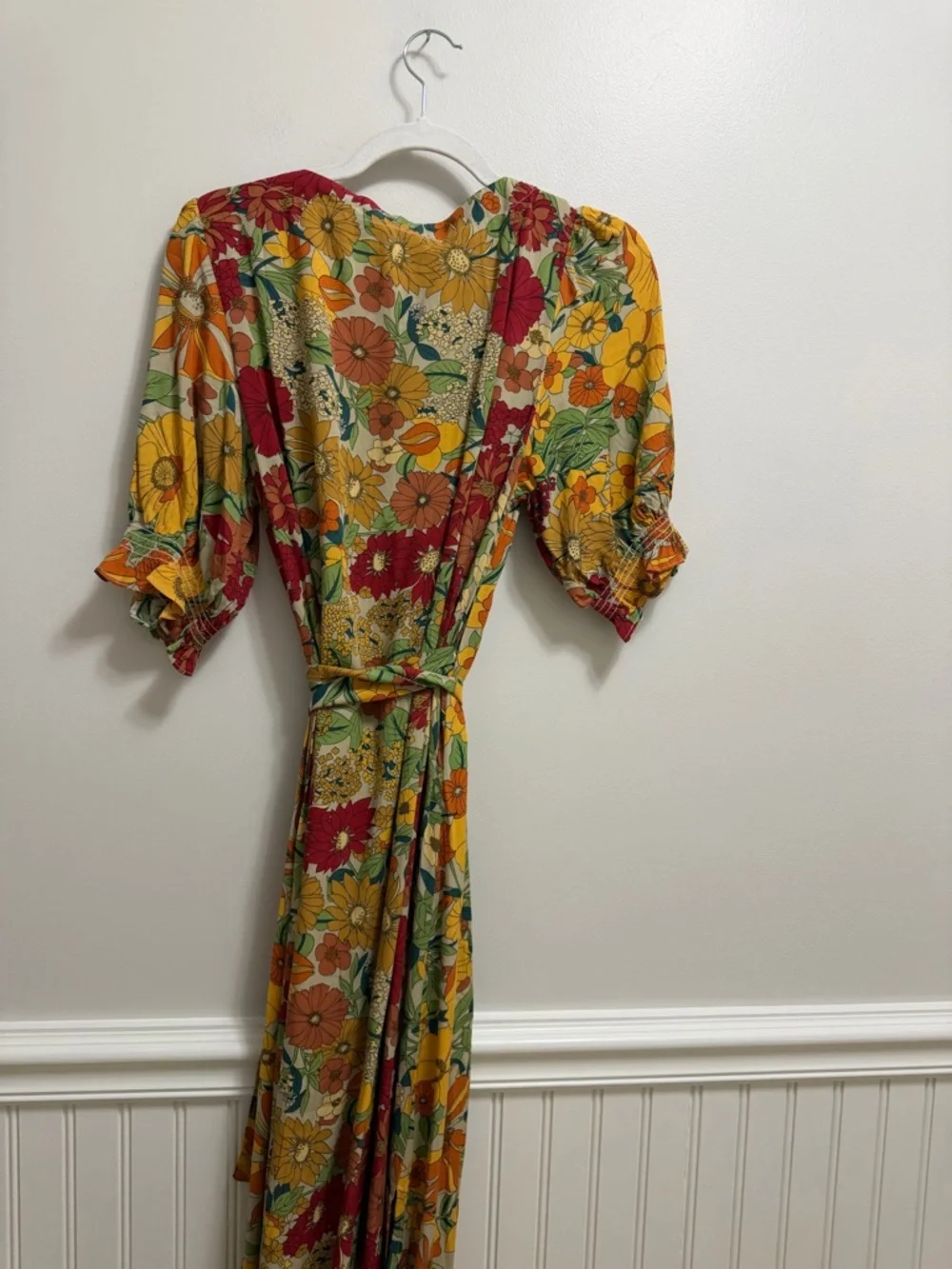 Sophia Wrap Maxi Dress - Gold Vintage Floral - Picture 5 of 11
